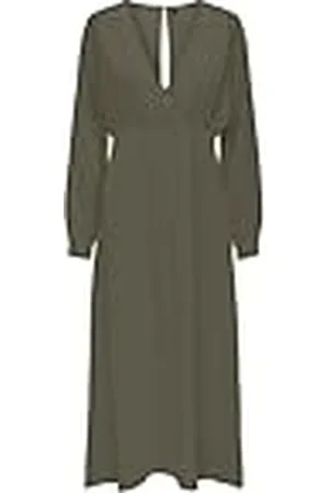 ONLY Onlalma Life Vis Jen Long Dress Solid Vestido, Calamata, S para Mujer