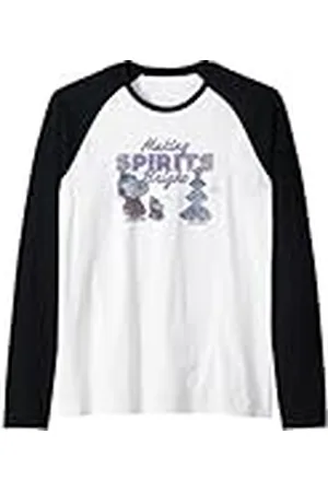 Peanuts Regalos de Navidad Snoopy Woodstock Making Spirits Bright Vintage Camiseta Manga Raglan