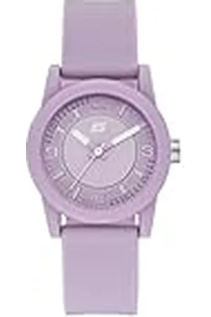 Skechers Reloj para mujer Rosencrans, movimiento de tres manecillas, caja de policarbonato púrpura de 30 mm con correa de silicona, SR6214