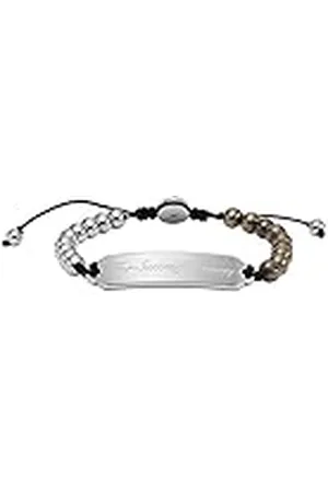 Diesel Pulsera Para Hombres Cuentas, Longitud: 250mm, Ancho: 9.5mm Plata Pulsera Semipreciosa, DX1403931