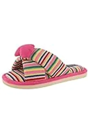 De Fonseca Pantuflas de felpa para mujer con bandas cruzadas y corazón, forro de algodón, zapatillas de casa, , 40/41 EU