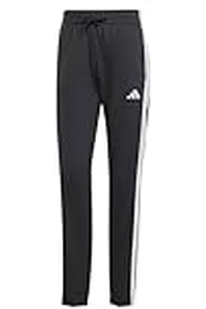 adidas Mujer Essentials 3-Stripes French Terry Cuffed Pants, Black/White, L