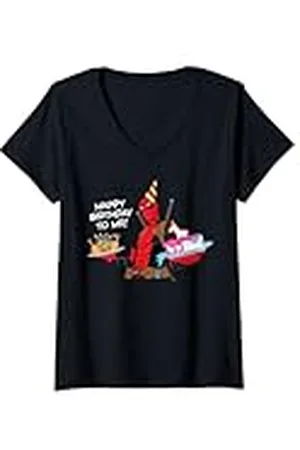 Marvel Mujer Deadpool "Happy Birthday to Me!" Funny Birthday Party Camiseta Cuello V