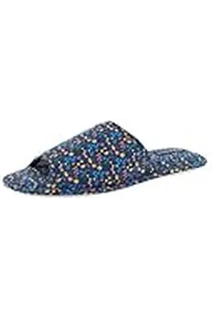 De Fonseca Pantuflas de mujer abiertas de satén con motivos florales, forro de algodón, suela de goma TPR reforzada, , 39/40 EU