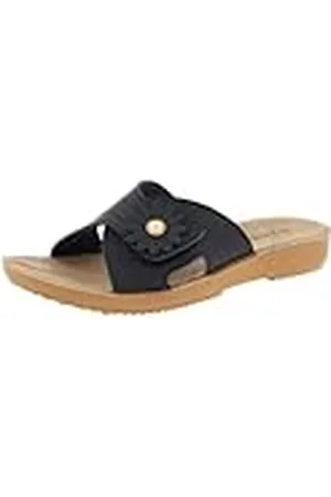 De Fonseca Pantofola Donna Aperta Poliuretano con Fiore, Sottopiede Comodo In PU, Pantuflas Mujer, , 36 EU