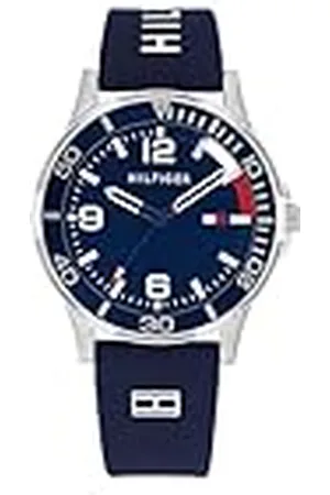Tommy Hilfiger Reloj para Niño Esfera , Correa de Silicona , Caja Acero 34mm, Bisel de Aluminio, Cuarzo, 5 ATM