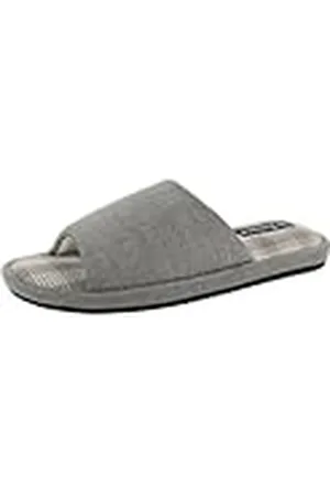 De Fonseca Pantuflas de hombre abiertas de tejido con estampado de tartán escocés, forro de algodón, suela de goma TPR reforzada, , 44/45 EU