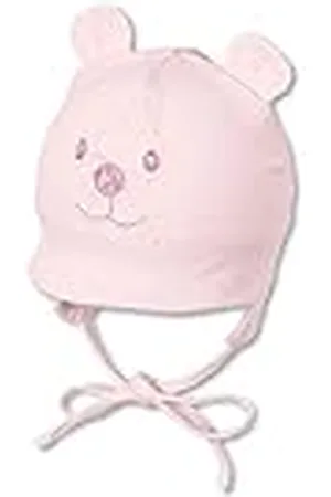 Sterntaler Gorro con visera para niña con cinta para el cuello con bonito motivo de oso, Edad: 5-6 meses, Tamaño: 43, Rosa