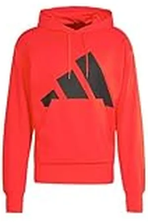 adidas Hombre Essentials Big Logo French Terry Hoodie, Pure Ruby/Black, M