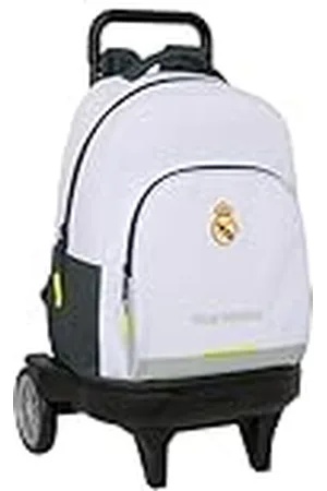 Safta REAL MADRID EQUIPACIÓN 25/26 - Mochila Grande con Ruedas, Compact Evolución, Extraíble, Ideal para Niños de Diferentes Edades, Cómoda y Versátil, Calidad y Resistencia, 33x22x45 cm
