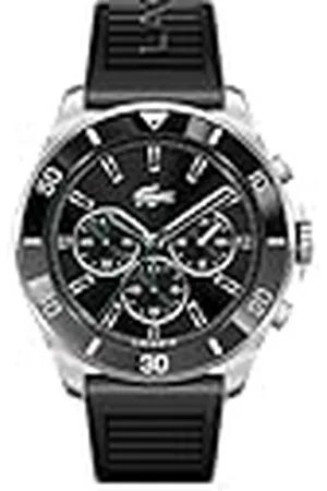 Lacoste Reloj Cronógrafo de Cuarzo para Hombre Colección TIEBREAKER con Correa de Silicona Negra - 2011152