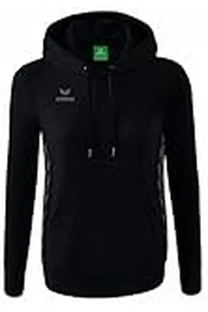 Erima Mujer Essential Team Sudadera con capucha, negro, 38