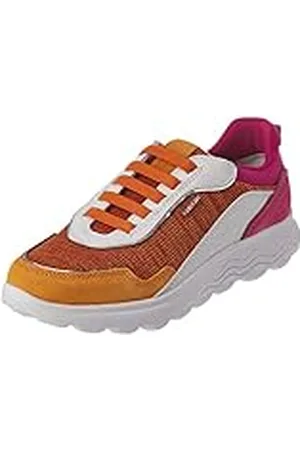 Geox D Spherica D, Sneakers para Mujer, Multicolor (Orange/Fuchsia), 37 EU