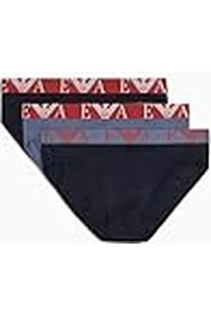 Emporio Armani 3-Pack Brief Calzoncillos, Armani BLU/Vin Indi, M para Hombre