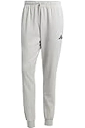 adidas Hombre Essentials FEELCOZY French Terry Pant, Medium Grey Heather/Black, M