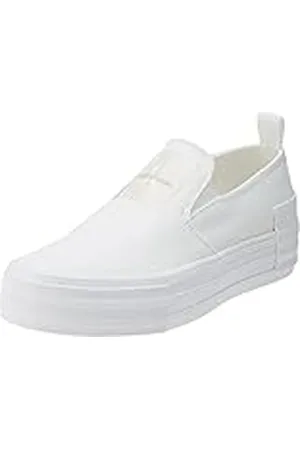Calvin Klein Jeans Bold Vulc FLATF Slipon WN YW0YW01040, Zapatilla Vulcanizada Mujer, Blanco (Bright White), 40 EU