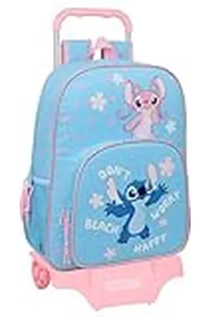 Safta STITCH HAPPY - Mochila Escolar con Carro 905, Ideal para Niños de Diferentes Edades, Cómoda y Versátil, Calidad y Resistencia, 33x14x42 cm