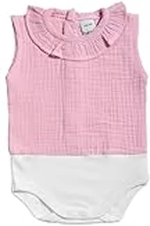 BABIDU Body Bebé Sin Mangas Algodón 100%, Body Bebé Recien Nacido Tejido Bambula Con Cuello Volante Suave Transpirable y Hipoalergénico Piel Sensible, Ropa Bebé Niño y Niña Unisex, Básicos Verano