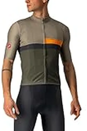 Castelli 4522017-364 A BLOCCO - Sudadera de Punto para Hombre, Color Verde y Naranja Oscuro, Talla XS, , XS