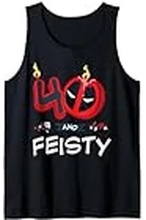 Marvel Deadpool 40th Birthday Party "40 and Feisty" Funny Camiseta sin Mangas