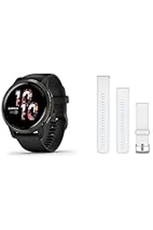 Garmin Venu 2, AMOLED GPS Smartwatch with All-Day Advanced Health and Fitness Features Acc, Venu 3, 20mm Band, Whitestone + Passivated