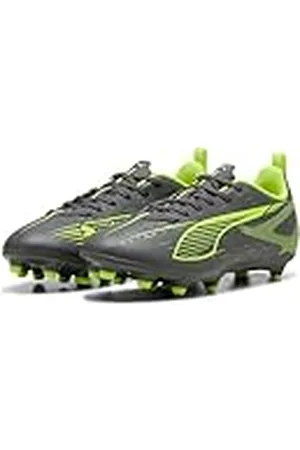 PUMA Ultra 5 Play FG/AG JR, Zapatillas de fútbol, Matte Aged Silver-Yellow Alert Aged Silver, 36 EU