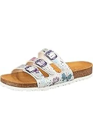 LICO Bioline Butterfly, Pantuflas Mujer, Plata/Colorido, 42 EU