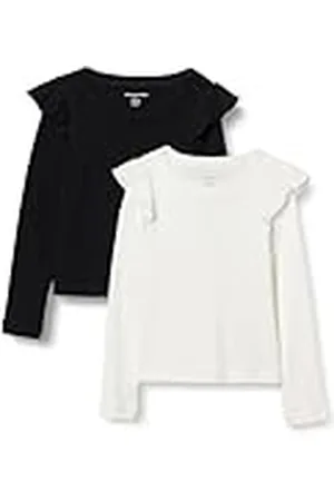 Amazon Camiseta de Manga Larga con Volantes Niña, Pack de 2, , 11-12 años