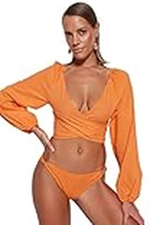 Trendyol Mujer Blusa Tejida básica Ajustada con Cuello en V, , 40