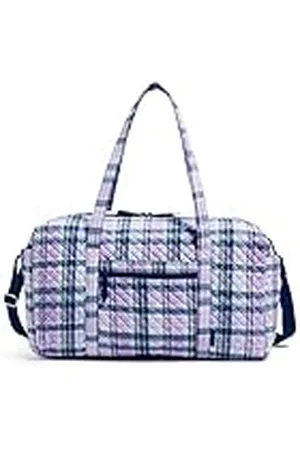 Vera Bradley Bolsa de Viaje Grande para Mujer, algodón Reciclado a Cuadros, Amatista, Talla única, , Talla única, Bolsa de Viaje Grande de algodón