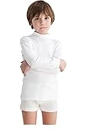 BABIDU Punt NOU Camiseta Cuello Medio Alto Semicisne, Ropa Interior para Niño y Niña, , 8 años Unisex niños