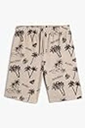 Koton Shorts Printed Drawstring Waffle Textured Cotton Pantalones Cortos, , 11-12 Años Boys