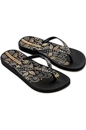 Ipanema Anat Nature VIII Fem, Chanclas Mujer, Negro, Negro y Dorado, 40 EU