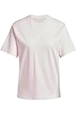 adidas Mujer Essentials 3-Stripes Cotton T-Shirt, Clear Pink/White, XXL