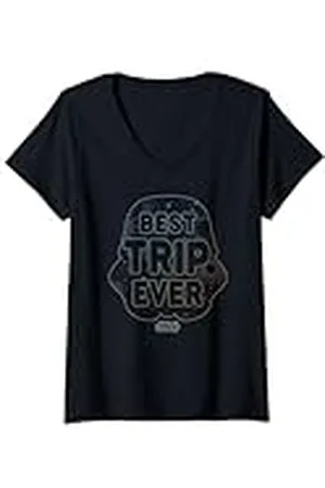 STAR WARS Mujer Best Trip Ever Storm Trooper Outline Chest Logo Camiseta Cuello V