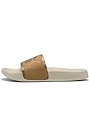 PUMA Leadcat 2.0 Aqua Metallics, Sandalias deslizantes Mujer, Alpine Snow Gold-Light Sand, 35.5 EU