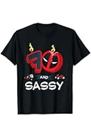 Marvel Deadpool 70th Birthday Party "70 and Sassy" Funny Camiseta