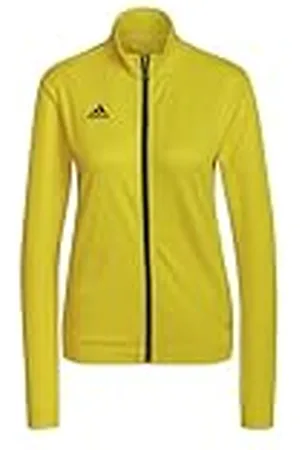 adidas Mujer Entrada 22 Track Jacket, Team Yellow / Black, XS