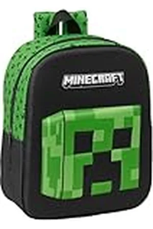 Safta MINECRAFT 3D - Mochila de Guardería 3D, Adaptable a Carro, Fácil Limpieza, Ideal para Niños de Diferentes Edades, Cómoda y Versátil, Calidad y Resistencia, 22x10x27 cm