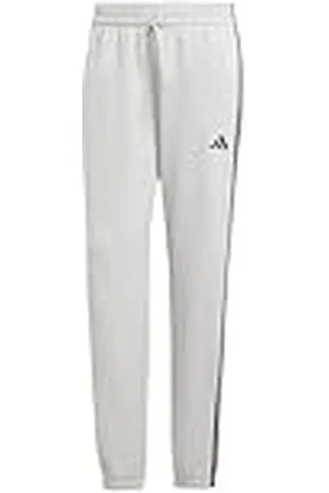 adidas Mujer Essentials 3-Stripes French Terry Cuffed Pants, Medium Grey Heather/Black, XXL