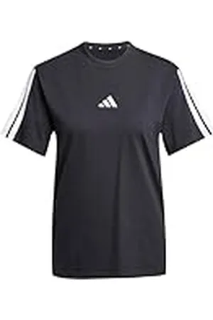 adidas Mujer Essentials 3-Stripes Sleeve Cotton T-Shirt, , XS