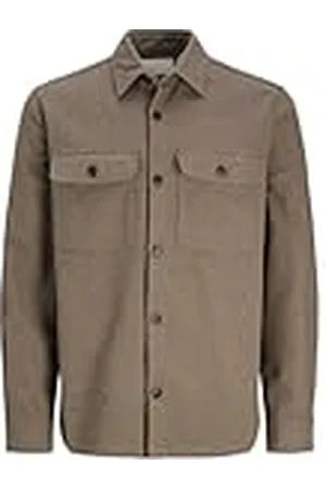 JACK & JONES Jprraymond Melange Solid LS Sobreshirt Sn Camisa de Manga Larga, , S Hombres