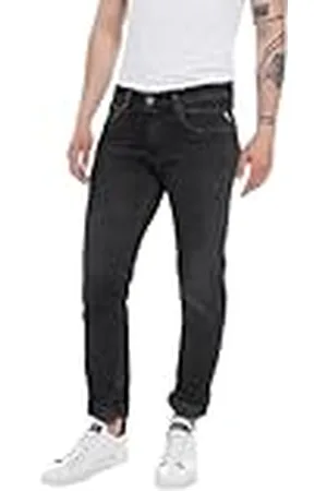 Replay Vaqueros Grover Hyperflex de corte recto y elásticos para hombre, negro , 30W / 34L