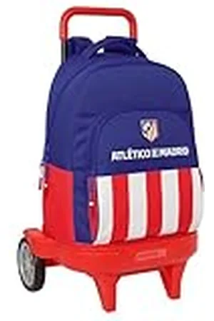 Safta ATLÉTICO DE MADRID - Mochila Grande con Ruedas, Compact Evolución, Extraíble, Ideal para Niños de Diferentes Edades, Cómoda y Versátil, Calidad y Resistencia, 33x22x45 cm