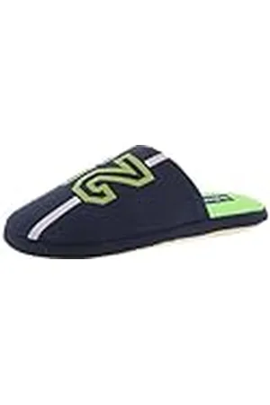 De Fonseca Pantuflas de hombre cerradas de jersey con número 25, suela de goma TPR, zapatillas de casa, , 46/47 EU