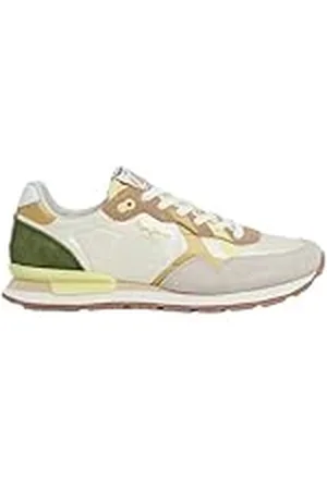 Pepe Jeans Brit Print W, Zapatillas para Mujer, (White), 3