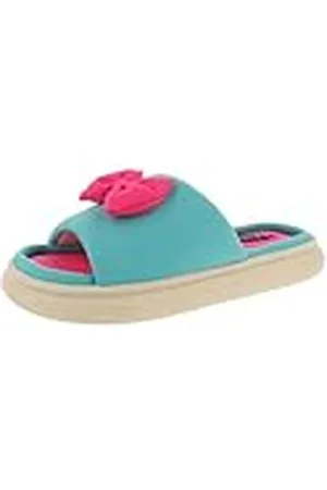 De Fonseca Pantuflas abiertas para mujer de jersey con lazo, forro de rizo, suela de PVC, , 36/37 EU, , 36/37 EU