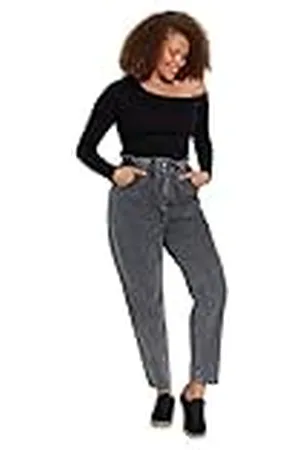 Trendyol Tbbaw23je00002 Jeans de Talla Grande, , 76 Mujer