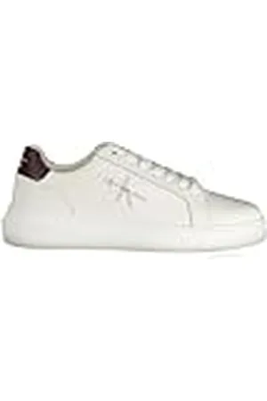 Calvin Klein Jeans Chunky Cupsole Mono LTH YM0YM00681, Zapatillas Deportivas Hombre, Blanco (Bright White/Bitter Chocolate), 44.5 EU