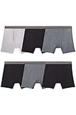 Fruit Of The Loom 360 Boxer Briefs, High Performance Stretch, Quick Dry & Moisture Wicking Ropa Interior de Hombres, Coolsoft-Pack de 6-Negro/Gris, XXL